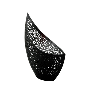 Support votif et bougie de couleur noire mate pour décoration de la maison - Product Image 1