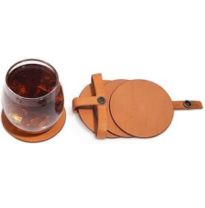 Round Shape Leather Coaster Specially Design Most Demanding Low Price Use for Table Decor in Wedding Party <b>Bar</b> Restaurant - Product Image 1