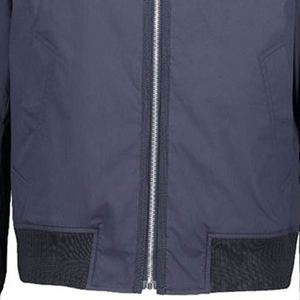 Veste Vintage Respirante en Toile Bicolore pour Hommes Veste Universitaire avec Col Côtelé et Patch Brodé Personnalisé Fermeture à Glissière - Product Image 6