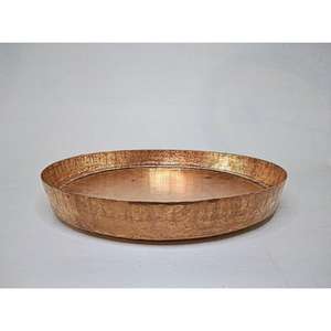 Nouveau plateau de service en laiton métallique de qualité supérieure artisanal indien avec fini poli doré utilisé dans la maison hôtel rétro - Product Image 6