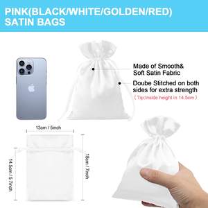 Sacs cadeaux à cordon de haute qualité pour noël, mariage et fête sac en soie de luxe OEM 100% soie fabriqué au Vietnam - Product Image 2