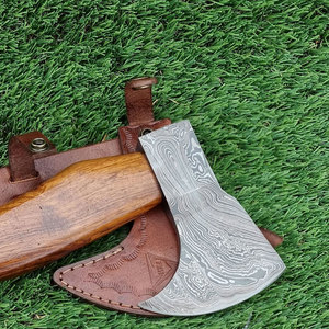 Wholesale Customized Bulk Orders OEM ODM Service Hunting New Arrival Damascus Axes Lightweight Wood <b>Handle</b> Steel Axe for Camping - Product Image 5