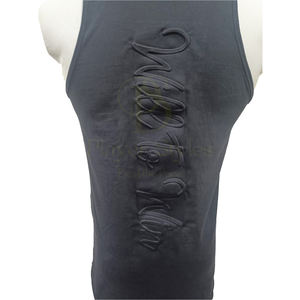 Débardeurs décontractés pour hommes de haute qualité poids lourd 3D gaufré respirant noir personnalisable vente en gros de styles de joueurs tricoté lavé - Product Image 3