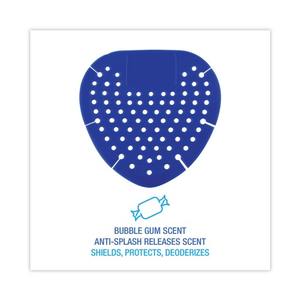 Écran de urinoir jetable solide Boardwalk parfum Bubble Gum bleu - 1 douzaine pour usage avec détergent de salle de bain - Product Image 5