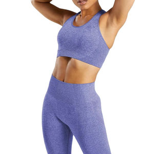 Personalizar Yoga Fitness Leggings y conjunto de sujetador de entrenamiento sin costuras Active Wear mujeres un hombro Crop Sports Bra 2025 - Product Image 4