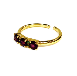 Customized Fashion Jewelry Sterling Silver 925 Gold Plated Bezel Setting Multi Gemstones Women's <b>Rings</b> Handmade Trendy Party - Product Image 3