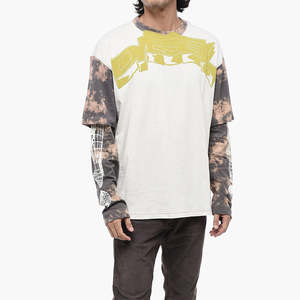 T-shirts à manches longues avec impression graphique, t-shirt à manches longues double couche, t-shirts personnalisés en gros pour hommes - Product Image 4