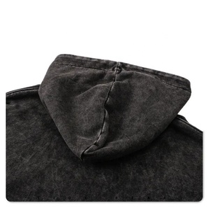 Chandails à capuche surdimensionnés de bonne qualité, sans ficelle, lavage à l'acide noir, sweat à capuche unisexe pour hommes et femmes - Product Image 6