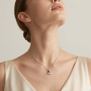 Collier Jeulia Hug Me Chat Noir Étoilé - Argent Sterling avec accents de diamants et de perles - Product Image 4