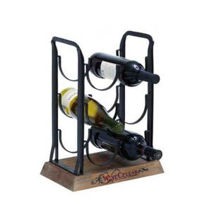 Fer forgé Simple casier à vin porte-vin noir poudre enduit organisateur de table salle à manger décor comptoir bouteilles de vin support - Product Image 2