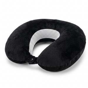 Custom Logo Memory Foam Travel <b>Neck</b> <b>Pillow</b> U-Shaped Ergonomic Airplane Head Support Portable Black Sleeping Camping Bed - Product Image 2