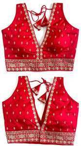 Modern Blouse Has Zari , Thread Work and Handwork Ready to Blouse Has Froent Open Pattern and Beautiful Knot Summer - Product Image 2