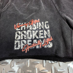 Vintage Wash Thick Cotton Streetwear Sweat <b>Shorts</b> Custom Logo <b>Men</b> Applique Embroidery <b>Patched</b> Raw Hem French Terry <b>Shorts</b> - Product Image 2