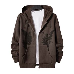 Venta al por mayor de los hombres personalizados 100% algodón Sudadera con capucha sólido transpirable cremallera pulóver sudaderas con capucha para hombres - Product Image 2