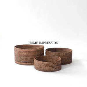 Juego de 2 cestas de almacenamiento de alimentos y verduras hechas de ratán de diseño único más sofisticado con detalles intrincados y construcción duradera - Product Image 5