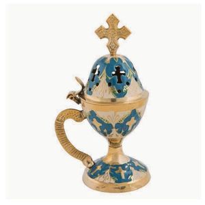 Bon diffuseur de parfum et encensoir Brûleur d'encens en laiton de qualité supérieure Croix sur le dessus - Product Image 1