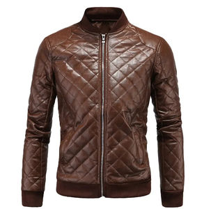 Veste de motard en cuir et toile durable pour homme, légère, style logo personnalisé, imperméable, coupe-vent, écologique, hiver, active, haute qualité - Product Image 1