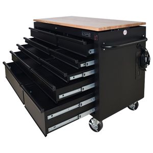 Armoire à outils 142cm 10 tiroirs couleur noire pour mécanicien Garage industrie outil armoire de rangement entrepôt Garage atelier sans plomb - Product Image 5