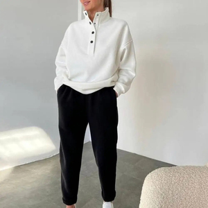 Ensemble de survêtement unisexe d'hiver en coton 100% avec doublure en polaire, personnalisable, fabriqué en usine - Product Image 3