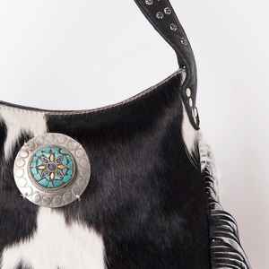 ใหม่ยอดนิยม Cowhide หนังไหล่กระเป๋าสตางค์ดอกไม้ Toolled Cowhide กระเป๋าโบฮีเมียนผู้หญิงกระเป๋ามือ-เครื่องมือกระเป๋า - Product Image 3