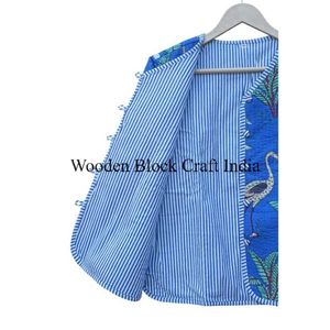 Veste en tricot matelassée à imprimé numérique indien, faite à la main, motif floral pour femmes, réversible, coton écologique, vêtement décontracté, cadeau - Product Image 3