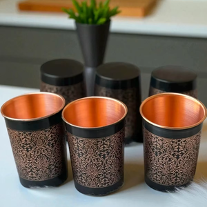 Vaso de Cobre Grabado, Vaso de Cobre Repujado, Vaso de Cobre Hecho a Mano, Vaso de Cobre con Acabado Antiguo, Vaso de Cobre de Diseño - Product Image 4