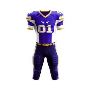 Tenue de football américain de haute qualité, fabriquée en usine, personnalisable OEM, en polyester respirant, à manches courtes, protection UV estivale - Product Image 2