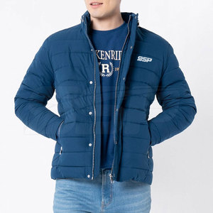 Vente en gros de veste d'hiver en polyester avec logo personnalisé col montant à l'avant bouffant imperméable pour l'extérieur pour hommes - Product Image 4