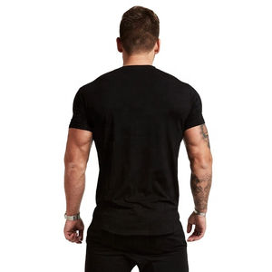 Vente en gros de t-shirts imprimés de haute qualité pour hommes, coupe ajustée, 95% coton, 5% spandex, 100% coton, 100% coton uni à manches courtes - Product Image 3