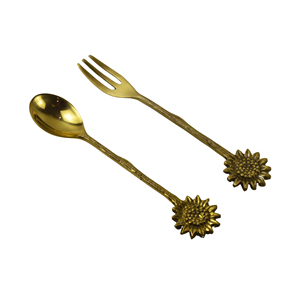 <b>Table</b> Spoon Flatware Set at Best Price Buy Brass Affordable Price High Quality finished spoon and fork set - Product Image 1