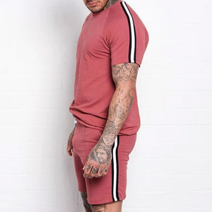 2025 Casual Twin Set breathable Summer wear men Cotton made <b>Shorts</b> Set T Shirt And <b>Shorts</b> Set Outfits for Men customized - Product Image 3