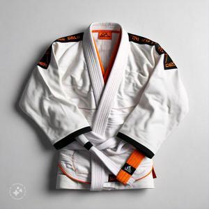 Kimono de Jiu Jitsu Gi brésilien en coton blanc uni pour hommes, uniforme d'arts martiaux - Product Image 6