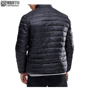 Personalizable de alta calidad de los hombres Stand Collar invierno patrón decoración transpirable chaqueta acolchada negro elegante High Street Design - Product Image 5