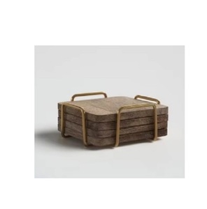 Handcrafted Natural Wood Drink Coasters <b>Black</b> Walnut Coaster Sets Natural Wood Coasters - Product Image 2