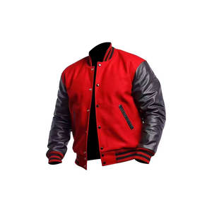 แจ็คเก็ตเบสบอลเลตเทอร์แมนสไตล์วินเทจฤดูใบไม้ร่วงฤดูหนาวสำหรับผู้ชายแผ่นปักลายทำจากหนังขนสัตว์ - Product Image 1