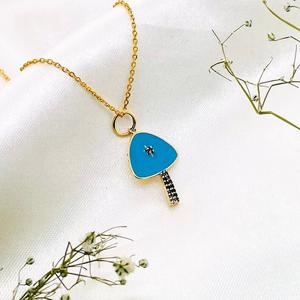 Mushroom <b>14K</b> <b>Gold</b> Lab Grown Diamond Pendant <b>Necklace</b> Charm Dainty <b>Gold</b> <b>Necklace</b> for Gift - Product Image 1