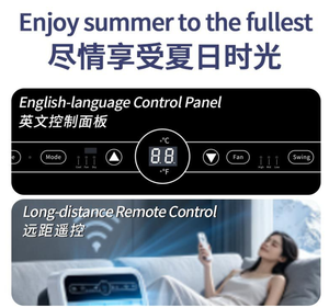เครื่องปรับอากาศเคลื่อนที่แบบพกพา 7000/9000 บีทียู ไม่ต้องเจาะติดตั้ง สำหรับห้องพักในสหรัฐอเมริกา ระบบทำความเย็น/ทำความร้อน ควบคุมผ่านแอปพลิเคชัน คุณภาพสูงสำหรับการค้าข้ามพรมแดน - Product Image 6