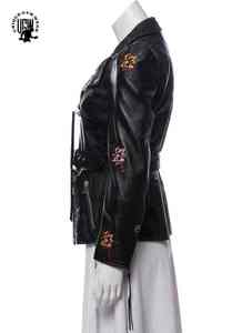 Blouson Moto Femme en Cuir Véritable 2026 – Fermeture Éclair, Manches Longues, Imperméable, Coupe-Vent, Réversible, Détachable - Product Image 4