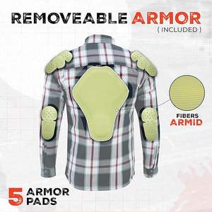 Chaqueta de Motociclista de Franela Avanzada, Cortavientos, Talla Grande, Estilo Clásico a Cuadros, Protección Moderna para Motociclistas, Larga - Product Image 2