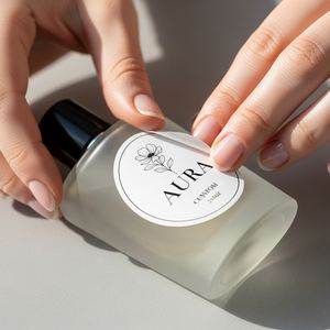 Etiqueta adhesiva redonda impermeable para uso cosmético y de envasado de alimentos - Product Image 4