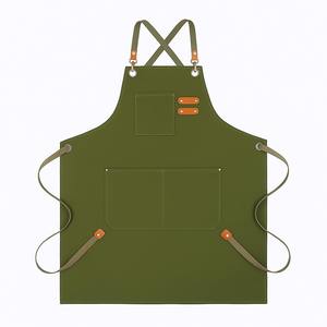 Tablier de cuisine professionnel en toile 100 % coton, imperméable, robuste, réutilisable, avec deux poches, personnalisable avec logo, vente en gros - Product Image 6