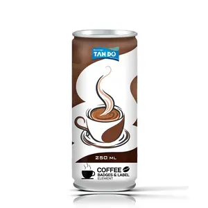 Cappuccino Energy Coffee Drink Exact from 100% Coffee Beans 250ml Can Logo Custom