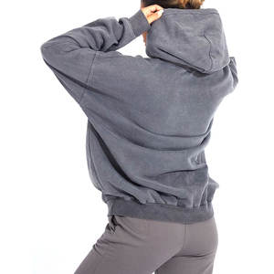 Sweat à capuche décontracté pour homme, design personnalisé, lavage à l'acide, 100% coton, polaire imperméable, épaules tombantes, streetwear pour l'hiver, vente en gros - Product Image 2