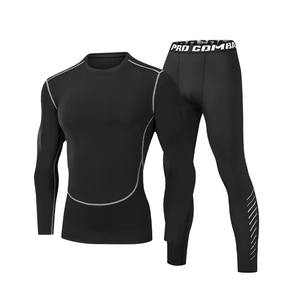 Men <b>Compression</b> Wear Long Sleeves Base Layer and <b>Compression</b> <b>Legging</b> With Sublimation Printed Panel Gym Wear Suit for Men - Product Image 5