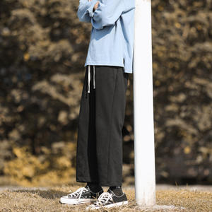 กางเกงกีฬาฤดูหนาวสีทึบปักโลโก้ออกแบบได้ตามต้องการสำหรับนักเรียนกันยับทรงตรงแบบลำลอง - Product Image 5