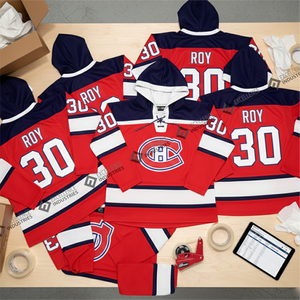 Sudaderas de Hockey sobre Hielo de Poliéster de Alta Calidad 100% OEM por Sublimación, Sudaderas de Hockey sobre Hielo de Poliéster Baratas al por Mayor para Hombre con Detalle de Encaje - Product Image 5