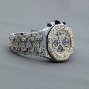 Men's round Diamond Hip-Hop <b>Automatic</b> Watch Handcrafted Unique Fashion Jewelry with 22mm Band Width Luxury Antique Style - Product Image 2
