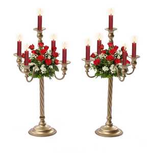 Metle Bougeoir Stand Décor De Fête De Mariage Alter Laiton Métal Église Bougeoir - Product Image 3