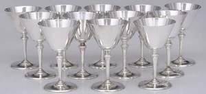 Coupe à vin en argent martelé pour les amoureux du cœur, coupe à vin moderne en métal, coupe Kiddush juive pour les cadeaux de mariage, Noël, couple - Product Image 4