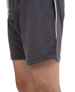 กางเกงกีฬาขาสั้นผ้าฟลีซแบบผูกเชือกกางเกงวิ่งแนวสตรีทของผู้ชายผ้าคอตตอน100% - Product Image 4